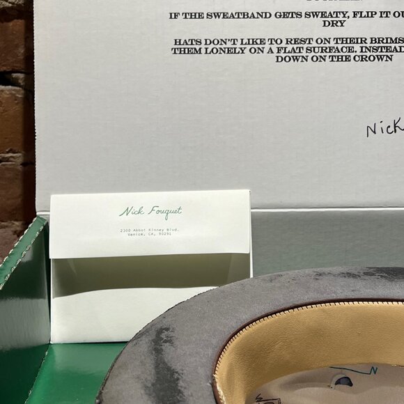 Nick Fouquet Distressed Velour Fedora — Grey - Picture 9 of 12